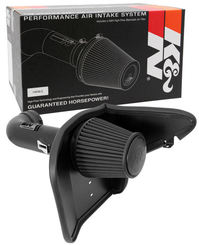 K&N 71-4519 Blackhawk Cold Air Intake System for 2010-2015 Chevrolet Camaro - Black Dry Filter, Black Tube, 17.6 HP Gain
