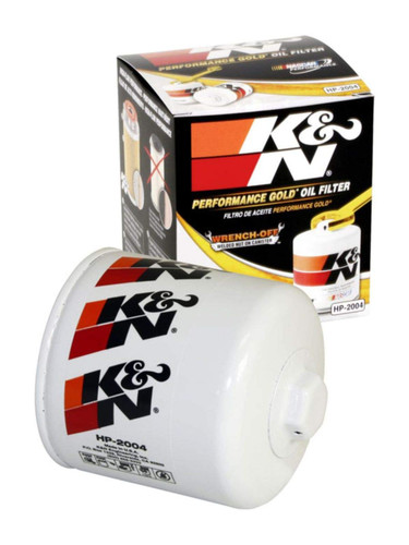 K&N HP-2004 Premium Oil Filter with Wrench Off Nut - High Flow Media, 1 Year Warranty