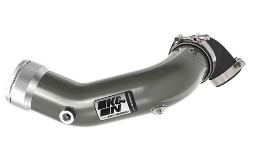 K&N 77-1002KC Charge Pipe Kit for 2017-2025 Ford F-250 F-350 Super Duty - Gunmetal Gray Aluminum, 4in, 10.5 HP Gain