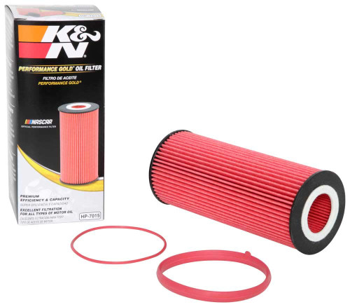 K&N HP-7015 Premium Cartridge Oil Filter - High Flow Media, Includes 2 O-Rings, 1 Year Warranty