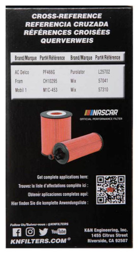 K&N HP-7018 Premium Cartridge Oil Filter - High Flow Media, Includes O-Rings & Tube, 1 Year Warranty