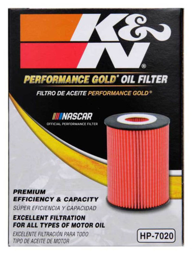 K&N HP-7020 Premium Cartridge Oil Filter - High Flow Media, Includes O-Rings & Tube, 1 Year Warranty