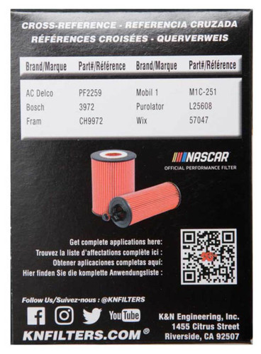 K&N HP-7020 Premium Cartridge Oil Filter - High Flow Media, Includes O-Rings & Tube, 1 Year Warranty