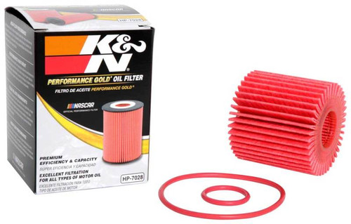 K&N HP-7020 Premium Cartridge Oil Filter - High Flow Media, Includes O-Rings & Tube, 1 Year Warranty