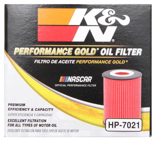 K&N HP-7021 Premium Cartridge Oil Filter with Removal Nut - High Flow Media, 1 Year Warranty