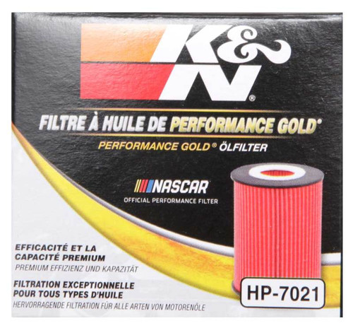K&N HP-7021 Premium Cartridge Oil Filter with Removal Nut - High Flow Media, 1 Year Warranty