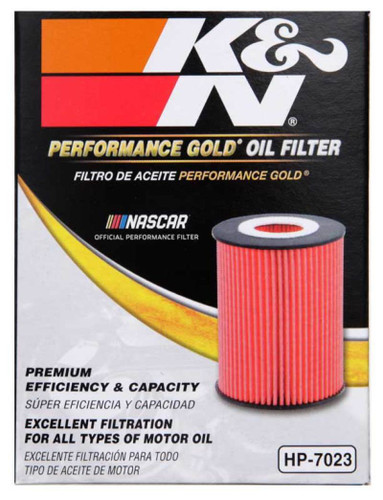 K&N HP-7023 Premium Cartridge Oil Filter - High Flow Media, Includes O-Rings & Tube, 1 Year Warranty
