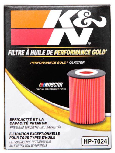 K&N HP-7024 Premium Cartridge Oil Filter - High Flow Media, Includes O-Ring & Washer, 1 Year Warranty