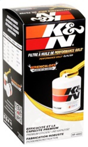 K&N HP-4003 Premium Oil Filter with Wrench Off Nut - High Flow Media, 1 Year Warranty
