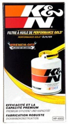 K&N HP-4003 Premium Oil Filter with Wrench Off Nut - High Flow Media, 1 Year Warranty