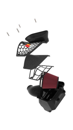 K&N 63-1588 63 Series AirCharger Performance Air Intake System for 2021-2025 Jeep Wrangler - Red Cotton Gauze Filter