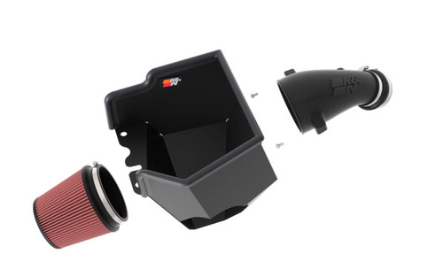 K&N 63-1590 63 Series AirCharger Performance Air Intake System for 2022-2023 Jeep Grand Wagoneer - Red Cotton Gauze Filter