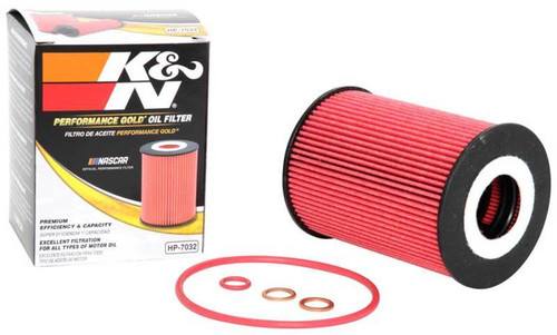 K&N HP-7032 Premium Cartridge Oil Filter - High Flow Media, Includes O-Rings & Washer, 1 Year Warranty
