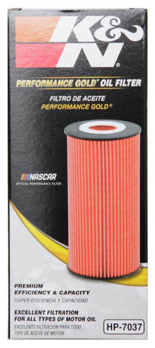 K&N HP-7037 Premium Cartridge Oil Filter - High Flow Media, Includes 2 O-Rings, 1 Year Warranty