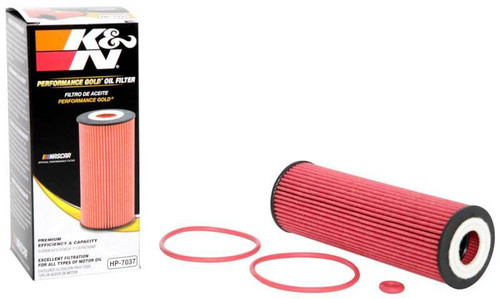 K&N HP-7037 Premium Cartridge Oil Filter - High Flow Media, Includes 2 O-Rings, 1 Year Warranty