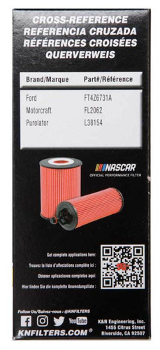 K&N HP-7037 Premium Cartridge Oil Filter - High Flow Media, Includes 2 O-Rings, 1 Year Warranty