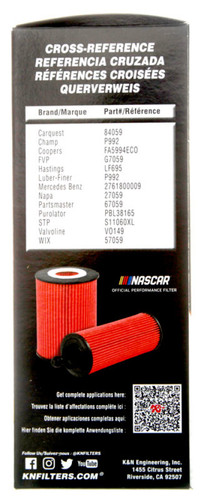 K&N HP-7040 Premium Cartridge Oil Filter - High Flow Media, Includes O-Ring, 1 Year Warranty