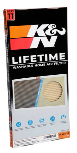 K&N HVC-11224 MERV 11 Washable HVAC Filter 12x24x1 - Synthetic Media, Lifetime Warranty