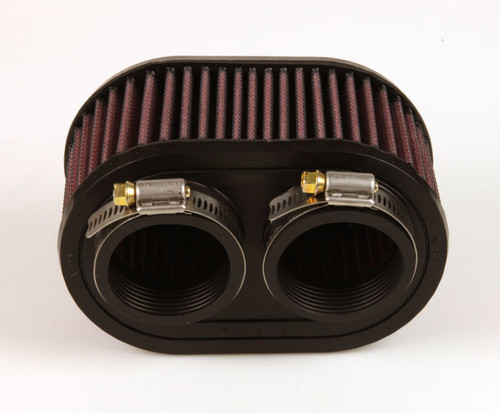 K&N R-0990 Universal Clamp-On Oval Dual Flange Air Filter - Cotton Gauze High Performance