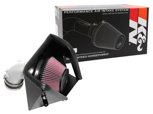 K&N 69-5320TS Typhoon Performance Air Intake System for 2018-2023 Genesis, Kia G70, Stinger - Silver Aluminum Tube