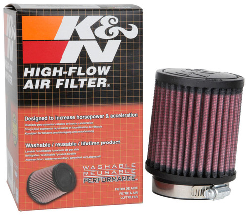 K&N RB-0700 Universal Clamp-On Round Straight Air Filter - Angled Flange