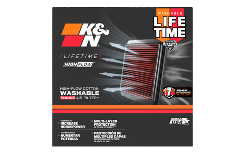 K&N HA-1330 Unique Replacement Air Filter for Honda - Red Cotton Gauze, Lifetime Warranty