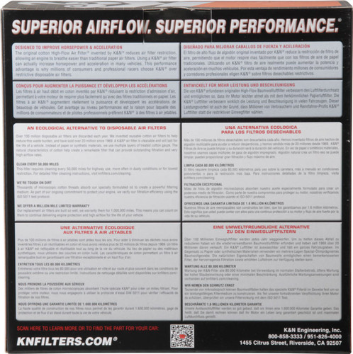 K&N 60-1120 Round Air Filter Assembly - Red Cotton Gauze, Chrome Top, 9 Inch