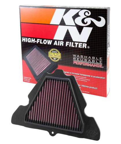 K&N KA-1111 Triangle Replacement Air Filter for 2011-2023 Kawasaki Versys Z1000 - Red Cotton Gauze, Lifetime Warranty