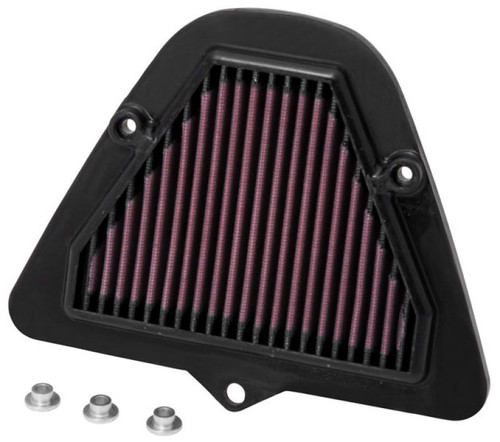 K&N KA-1709 Trapezoidal Replacement Air Filter for 2009-2024 Kawasaki Vulcan 1700 - Red Cotton Gauze, Lifetime Warranty