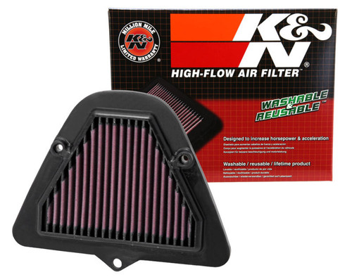 K&N KA-1709 Trapezoidal Replacement Air Filter for 2009-2024 Kawasaki Vulcan 1700 - Red Cotton Gauze, Lifetime Warranty