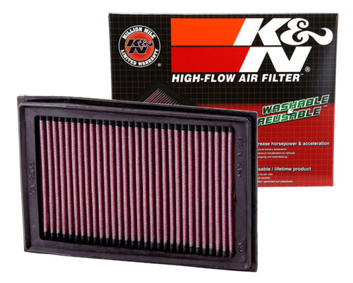 K&N KA-2508 Panel Replacement Air Filter for 2008-2017 Kawasaki Ninja 250 300 - Red Cotton Gauze, Lifetime Warranty