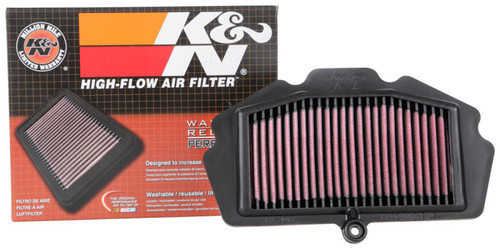 K&N KA-4018 Unique Replacement Air Filter for 2019-2026 Kawasaki Z400 Ninja 400 - Red Cotton Gauze, Lifetime Warranty