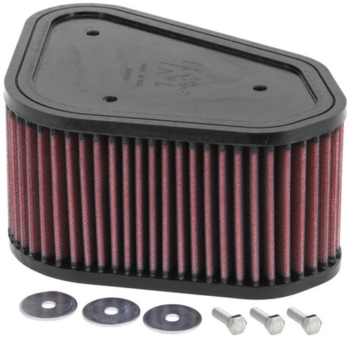 K&N KA-6503 Unique Replacement Air Filter for 2003-2013 Kawasaki Brute Force - Red Cotton Gauze, 1 Year Warranty