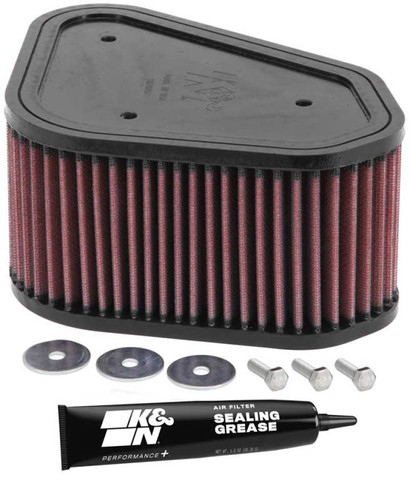 K&N KA-6503 Unique Replacement Air Filter for 2003-2013 Kawasaki Brute Force - Red Cotton Gauze, 1 Year Warranty