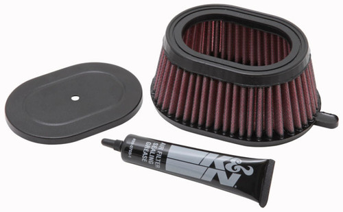K&N KA-6589 Oval Replacement Air Filter for 1987-2018 Kawasaki KLR650 - Red Cotton Gauze, 1 Year Warranty