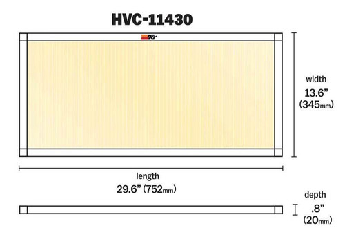 K&N HVC-11430 MERV 11 Washable & Reusable HVAC Filter 14x30x1 - Synthetic Media, Lifetime Warranty