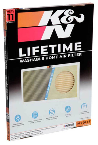 K&N HVC-11620 MERV 11 Washable & Reusable HVAC Filter 16x20x1 - Synthetic Media, Lifetime Warranty