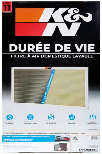K&N HVC-11625 MERV 11 Washable & Reusable HVAC Filter 16x25x1 - Synthetic Media, Lifetime Warranty