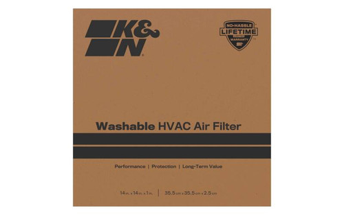 K&N HVC-13-11414 MERV 13 Washable & Reusable HVAC Filter 14x14x1 - Synthetic Media, Lifetime Warranty