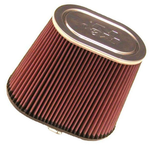 K&N RC-0982 Universal Clamp-On Oval Air Filter 2-Pack - Chrome Top