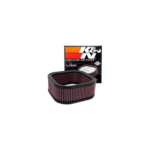 K&N HD-1102 Rectangular Replacement Air Filter for 2002-2017 Harley V-Rod - Red Cotton Gauze, Lifetime Warranty