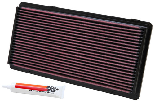 K&N 33-2122 High-Flow Replacement Panel Air Filter for 1996-2001 Jeep Cherokee - 13.563x6.688x1.125 in, Sealing Grease Incl