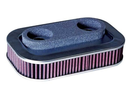 K&N HD-1388 Rectangular Replacement Air Filter for 1988-2003 Harley Sportster - Red Cotton Gauze, Zinc Top, Lifetime Warranty