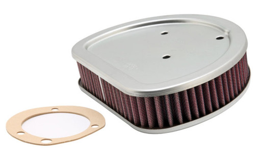 K&N HD-1499 Unique Replacement Air Filter for 1999-2015 Harley Touring - Red Cotton Gauze, Zinc Top, Lifetime Warranty