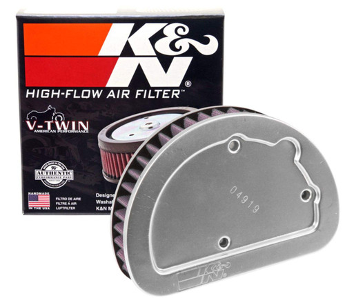 K&N HD-1614 Unique Replacement Air Filter for 2014-2017 Harley - Red Cotton Gauze, Steel Top, Lifetime Warranty