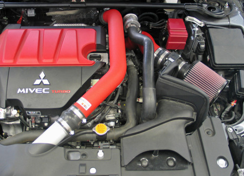 K&N 69-6546TWR Typhoon Cold Air Intake System for 2008-2015 Mitsubishi Lancer - Wrinkle Red Tube, 21.42 HP Gain