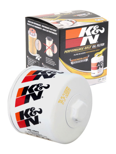 K&N HP-1011 Premium Oil Filter with Wrench Off Nut - High Flow Media, 1 Year Warranty