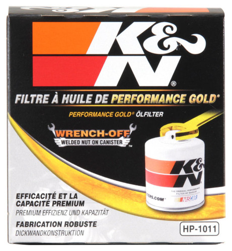 K&N HP-1011 Premium Oil Filter with Wrench Off Nut - High Flow Media, 1 Year Warranty