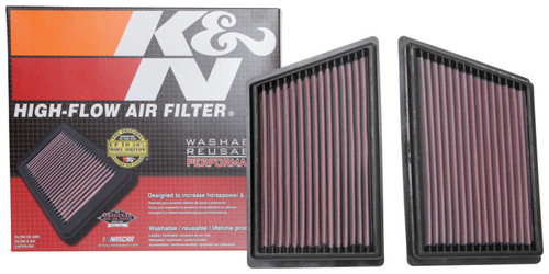 K&N High-Flow Air Filters 33-3153 (Set of 2) - Panel Replacement Filters