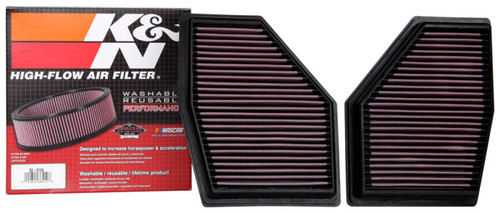 K&N High-Flow Air Filters 33-3155 (Set of 2) - Panel Replacement Filters